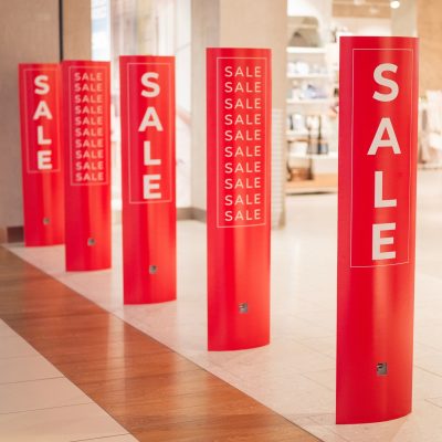 discounts in a store in a shopping mall